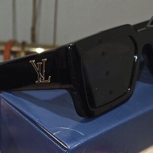 Louis Vuitton Black Sunglasses with Gold Logo